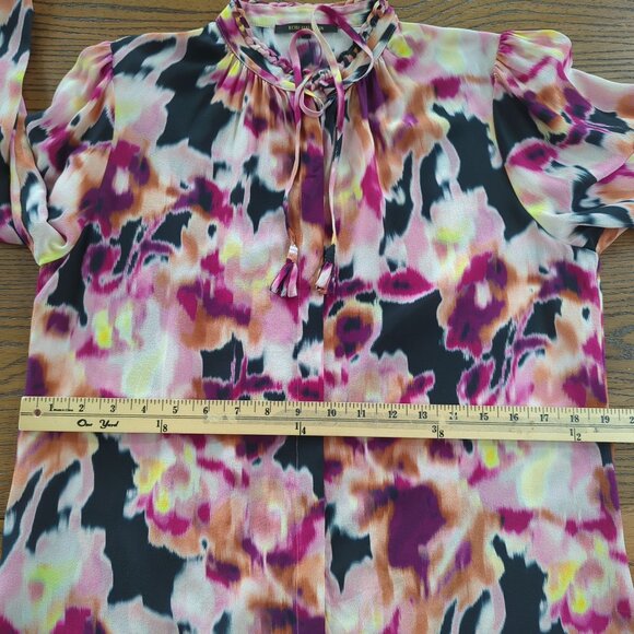 Kobi Halperin Mabel abstract Floral art career‎ soft elegant silk blouse size S - Picture 14 of 16
